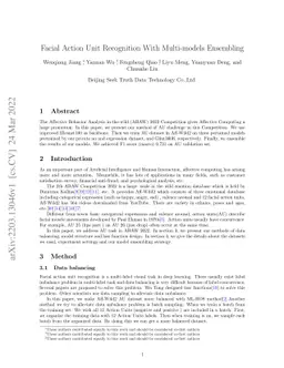 Facial Action Unit Recognition With Multi-models Ensembling