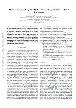 Multitask Emotion Recognition Model with Knowledge Distillation and Task
  Discriminator