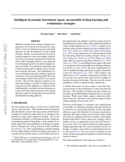 Intelligent Systematic Investment Agent: an ensemble of deep learning
  and evolutionary strategies