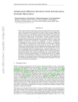 Addressing Missing Sources with Adversarial Support-Matching