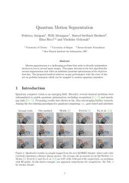 Quantum Motion Segmentation