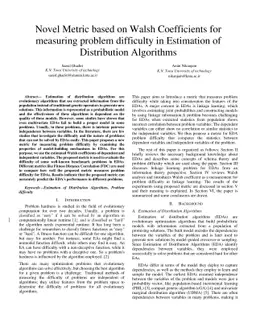 Novel Metric based on Walsh Coefficients for measuring problem
  difficulty in Estimation of Distribution Algorithms