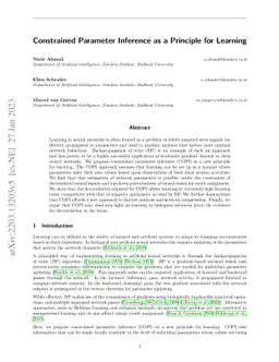 Constrained Parameter Inference as a Principle for Learning