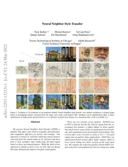 Neural Neighbor Style Transfer