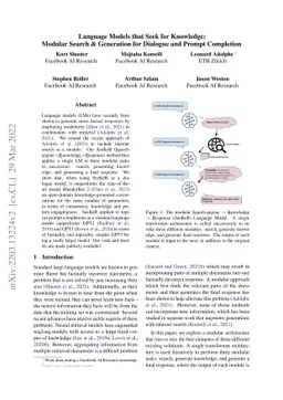 Language Models that Seek for Knowledge: Modular Search & Generation for
  Dialogue and Prompt Completion