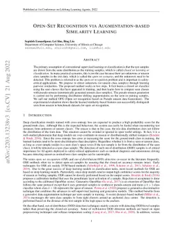 Open-set Recognition via Augmentation-based Similarity Learning