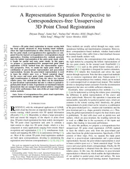 A Representation Separation Perspective to Correspondences-free
  Unsupervised 3D Point Cloud Registration