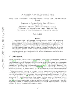 A Manifold View of Adversarial Risk