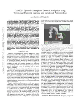 DAMON: Dynamic Amorphous Obstacle Navigation using Topological Manifold
  Learning and Variational Autoencoding