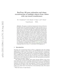 RayTran: 3D pose estimation and shape reconstruction of multiple objects
  from videos with ray-traced transformers