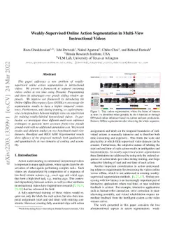 Weakly-Supervised Online Action Segmentation in Multi-View Instructional
  Videos