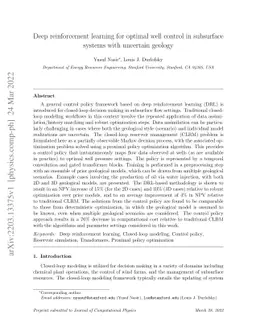 Deep reinforcement learning for optimal well control in subsurface
  systems with uncertain geology