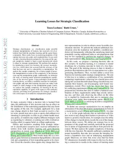 Learning Losses for Strategic Classification