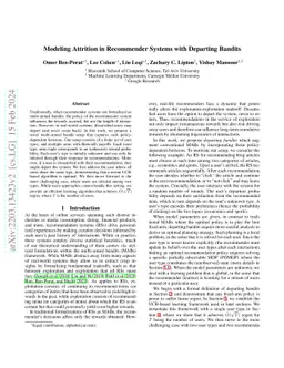 Modeling Attrition in Recommender Systems with Departing Bandits