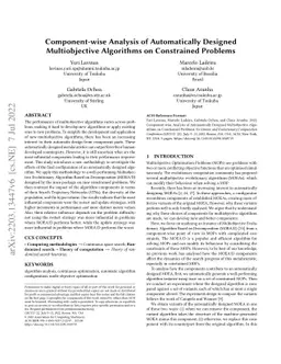 Component-wise Analysis of Automatically Designed Multiobjective
  Algorithms on Constrained Problems