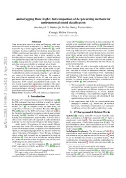 AudioTagging Done Right: 2nd comparison of deep learning methods for
  environmental sound classification