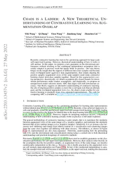 Chaos is a Ladder: A New Theoretical Understanding of Contrastive
  Learning via Augmentation Overlap