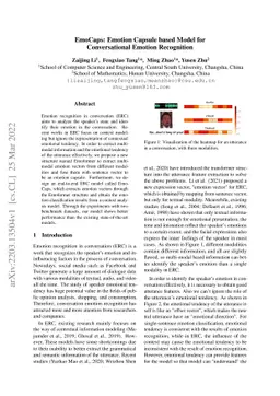 EmoCaps: Emotion Capsule based Model for Conversational Emotion
  Recognition