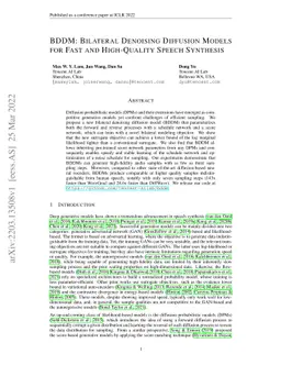 BDDM: Bilateral Denoising Diffusion Models for Fast and High-Quality
  Speech Synthesis