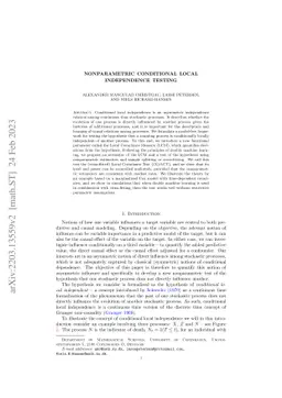 Nonparametric Conditional Local Independence Testing