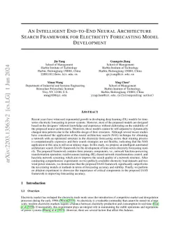 An Intelligent End-to-End Neural Architecture Search Framework for
  Electricity Forecasting Model Development