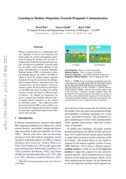 Learning to Mediate Disparities Towards Pragmatic Communication