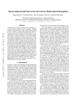 Speech-enhanced and Noise-aware Networks for Robust Speech Recognition