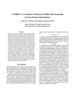 LAMBDA: Covering the Solution Set of Black-Box Inequality by Search
  Space Quantization