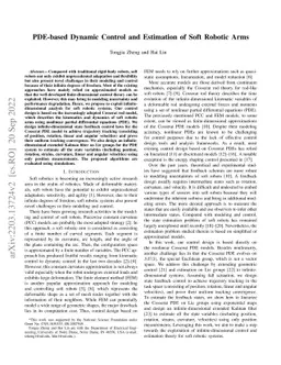 PDE-based Dynamic Control and Estimation of Soft Robotic Arms