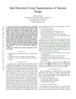 Salt Detection Using Segmentation of Seismic Image