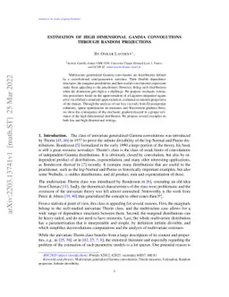 Estimation of high dimensional Gamma convolutions through random
  projections