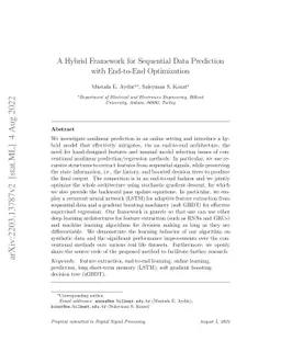 A Hybrid Framework for Sequential Data Prediction with End-to-End
  Optimization