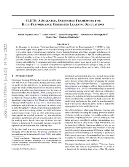 FLUTE: A Scalable, Extensible Framework for High-Performance Federated
  Learning Simulations