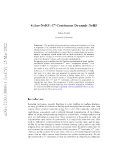 Continuous Dynamic-NeRF: Spline-NeRF