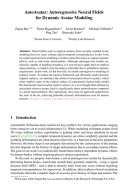 AutoAvatar: Autoregressive Neural Fields for Dynamic Avatar Modeling