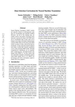 Data Selection Curriculum for Neural Machine Translation