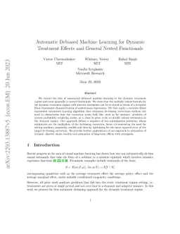 Automatic Debiased Machine Learning for Dynamic Treatment Effects and
  General Nested Functionals