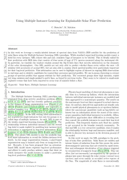 Using Multiple Instance Learning for Explainable Solar Flare Prediction