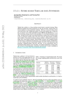 STaSy: Score-based Tabular data Synthesis