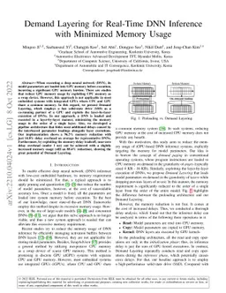 Demand Layering for Real-Time DNN Inference with Minimized Memory Usage