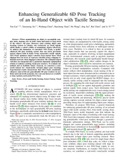 Enhancing Generalizable 6D Pose Tracking of an In-Hand Object with
  Tactile Sensing