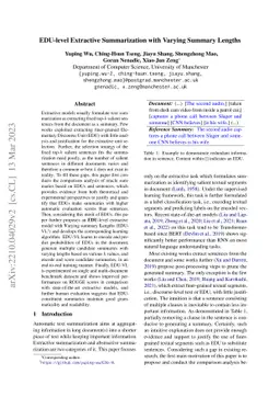 EDU-level Extractive Summarization with Varying Summary Lengths