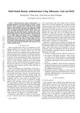 Multi-Modal Human Authentication Using Silhouettes, Gait and RGB