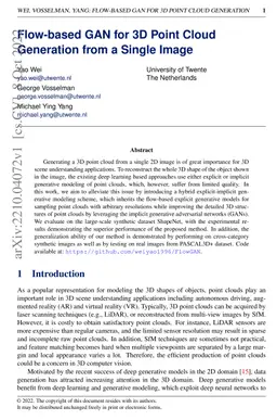 Flow-based GAN for 3D Point Cloud Generation from a Single Image