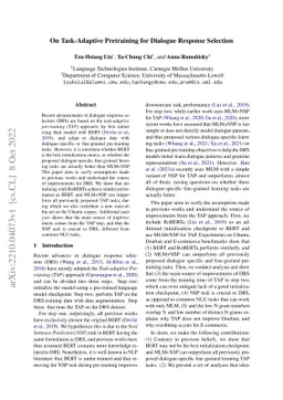 On Task-Adaptive Pretraining for Dialogue Response Selection