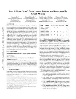 Less is More: SlimG for Accurate, Robust, and Interpretable Graph Mining