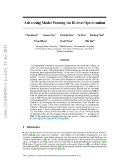 Advancing Model Pruning via Bi-level Optimization