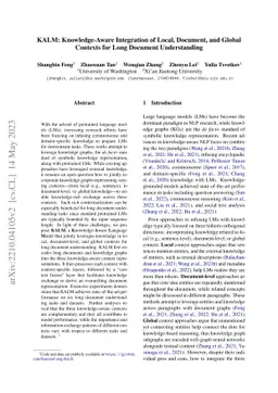 KALM: Knowledge-Aware Integration of Local, Document, and Global
  Contexts for Long Document Understanding
