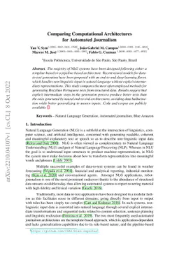 Comparing Computational Architectures for Automated Journalism
