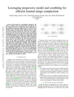 Leveraging progressive model and overfitting for efficient learned image
  compression